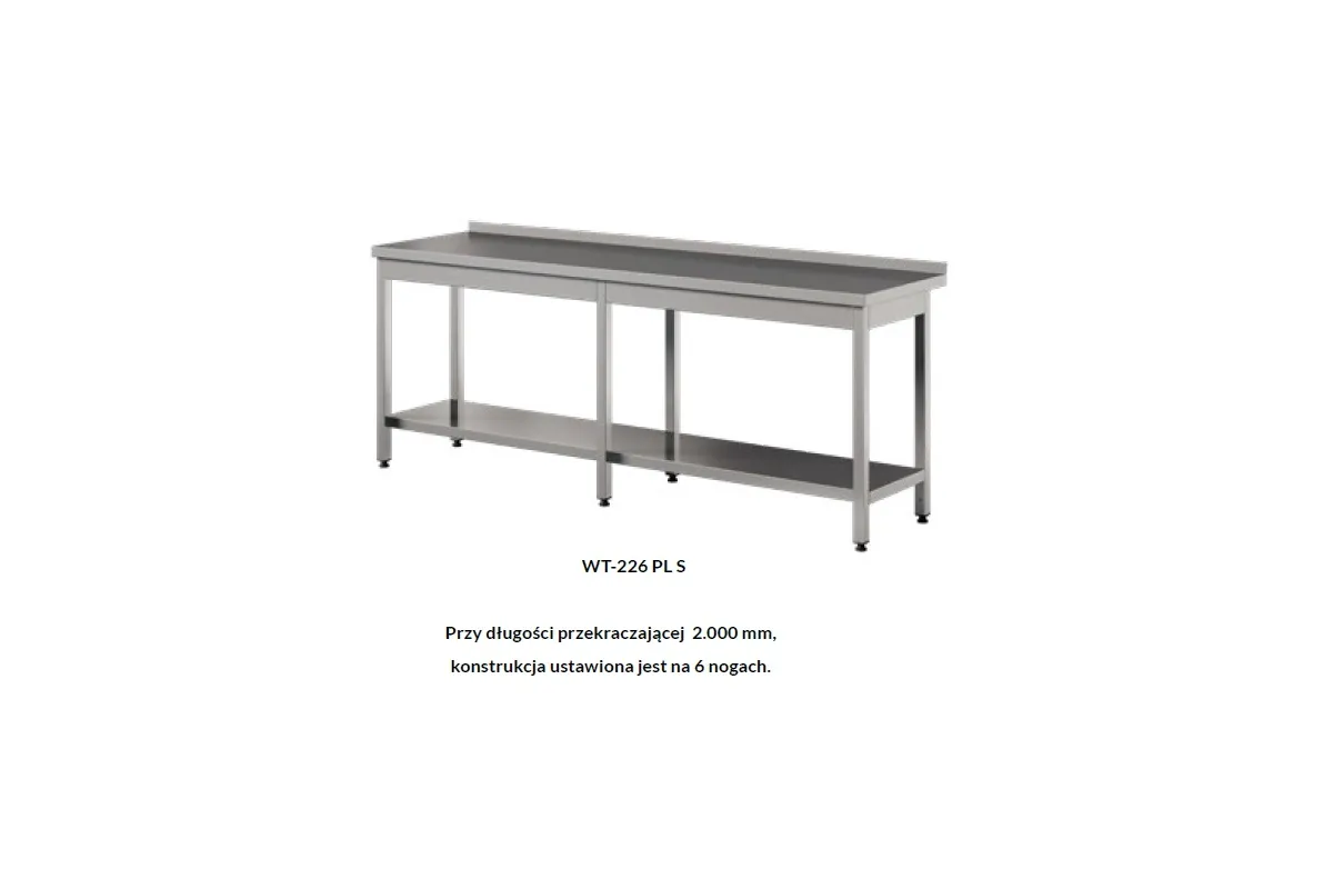 Stół roboczy do pracy z półką, ze stali nierdzewnej Edenox WT-PL S