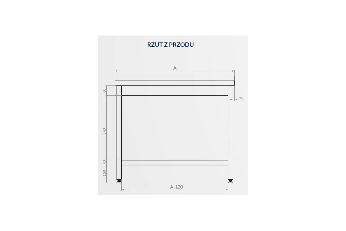 Stół roboczy do pracy z półką, ze stali nierdzewnej Edenox WT-PL S
