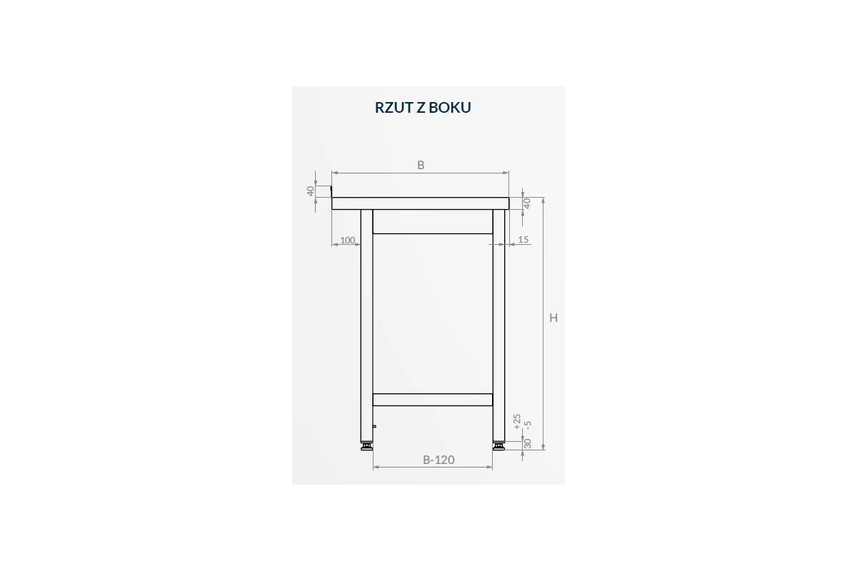 Stół roboczy do pracy z półką, ze stali nierdzewnej Edenox WT-PL S
