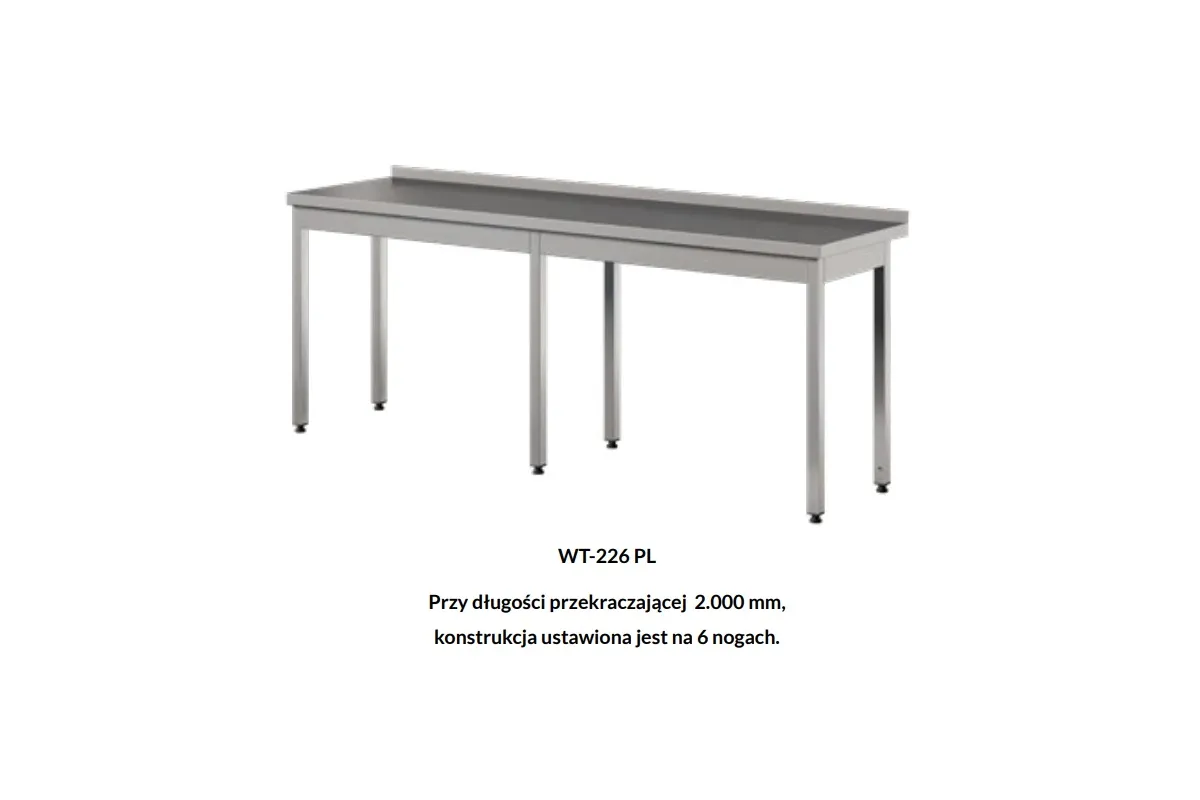 Stół roboczy do pracy bez półki ze stali nierdzewnej Edenox WT-PL