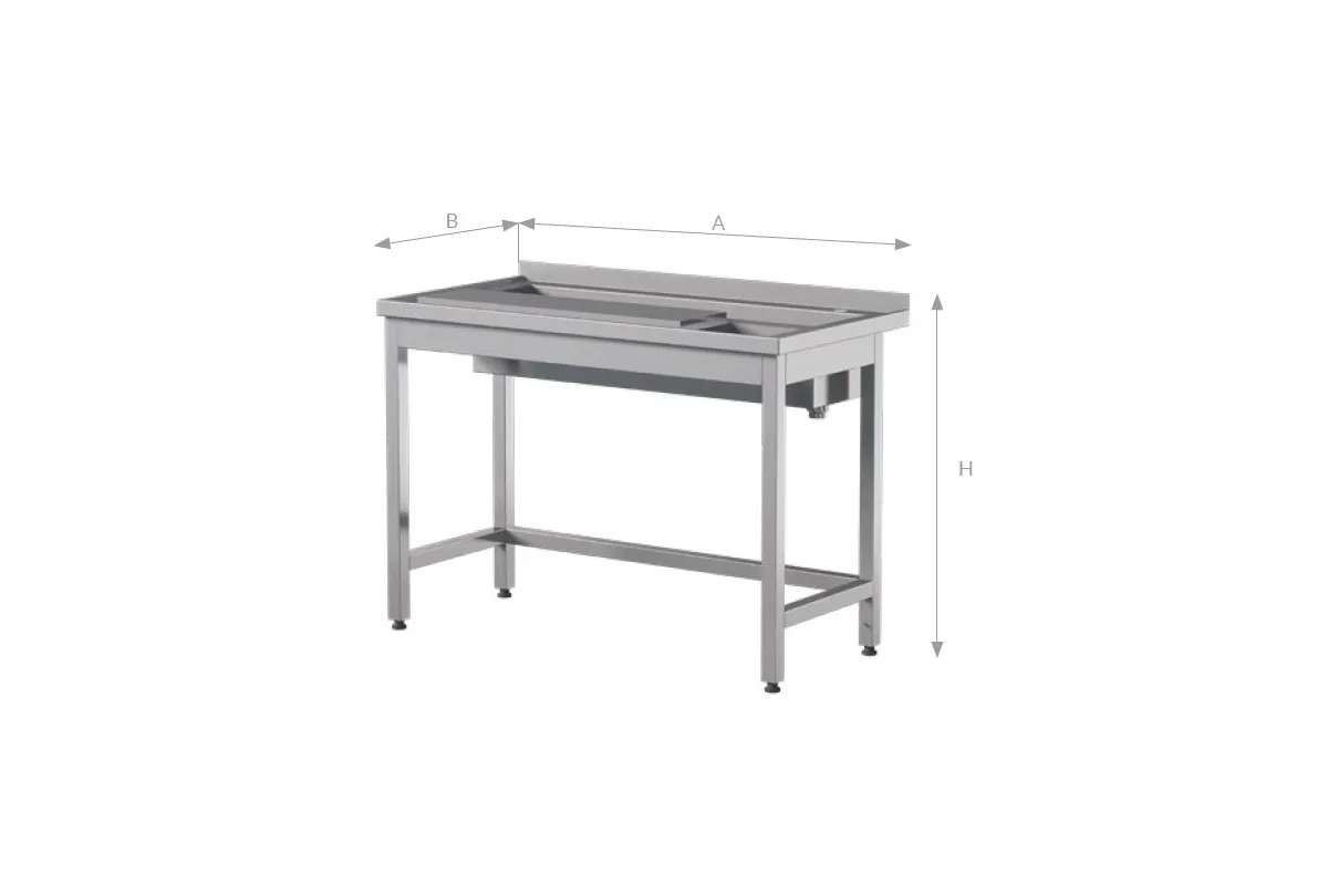 Stół do obróbki produktów, ze stali nierdzewnej, Edenox WTP-1PL