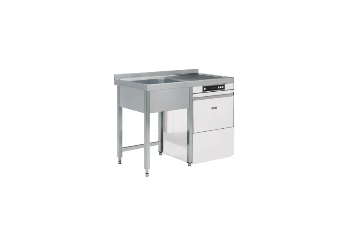 Stół do zmywarek podblatowych, ze stali nierdzewnej, Edenox STWD-1PL L 