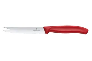 Victorinox Swiss Classic Nóż do sera i kiełbasy, ostrze ząbkowane, 110mm, czerwony