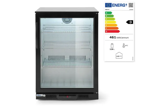 Lodówka barowa na napoje 1-drzwiowa 105L czarna 120W 600x530x865mm Arktic 226568