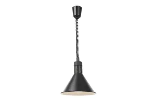 Lampa do podgrzewania potraw- wisząca, stożkowa średnica 275x(H)250 mm, czarna