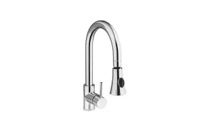 ONE HOLE TAP VERTICAL ,WITH TURNING PIPE AND EXTRACTABLE SHOWER