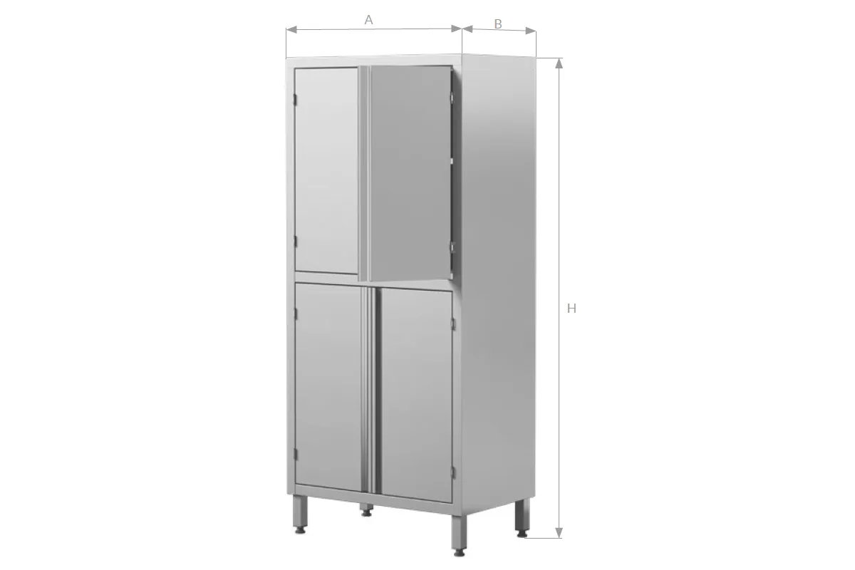 Szafa magazynowa 4-drzwiowa,ze stali nierdzewnej, Edenox SC4-2S HD