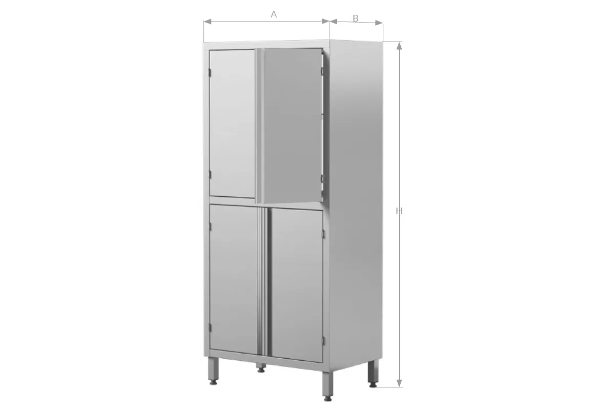 Szafa przelotowa z drzwiami skrzydłowymi, ze stali nierdzewnej, Edenox SC8-2S HD