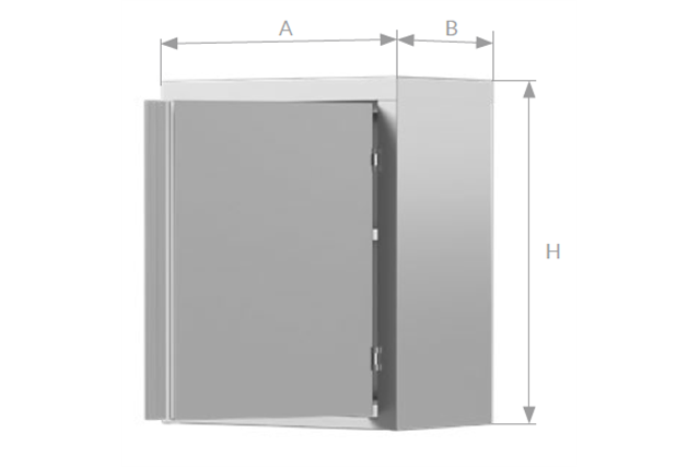 Szafka wisząca 1-drzwiowa, drzwi skrzydłowe, ze stali nierdzewnej, Edenox HC HD