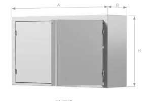Szafka wisząca 2-drzwiowa, drzwi skrzydłowe, ze stali nierdzewnej, Edenox HC HD 2