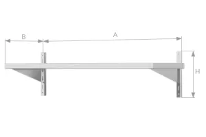 Półka wisząca 1-poziomowa, ze stali nierdzewnej, Edenox WAS-1