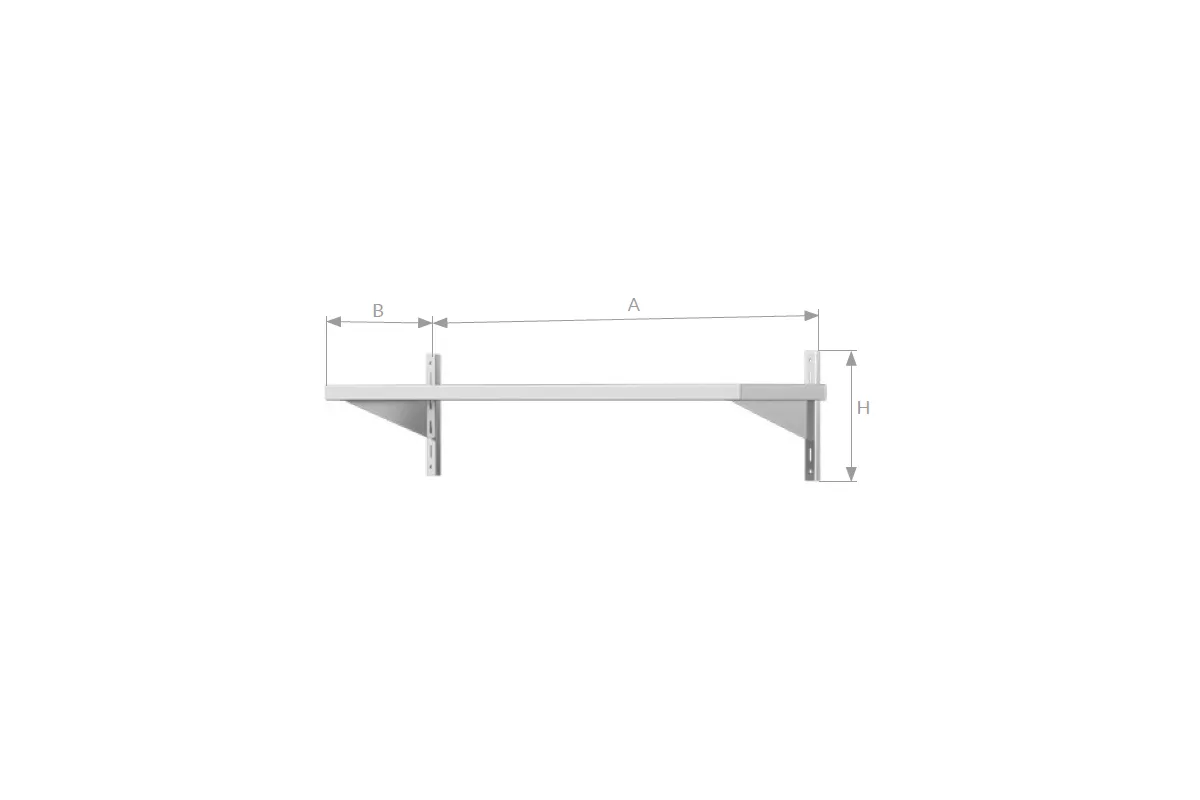 Półka wisząca 1-poziomowa, ze stali nierdzewnej, Edenox WAS-1