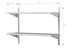 Półka wisząca 2-poziomowa, ze stali nierdzewnej, Edenox WAS-2