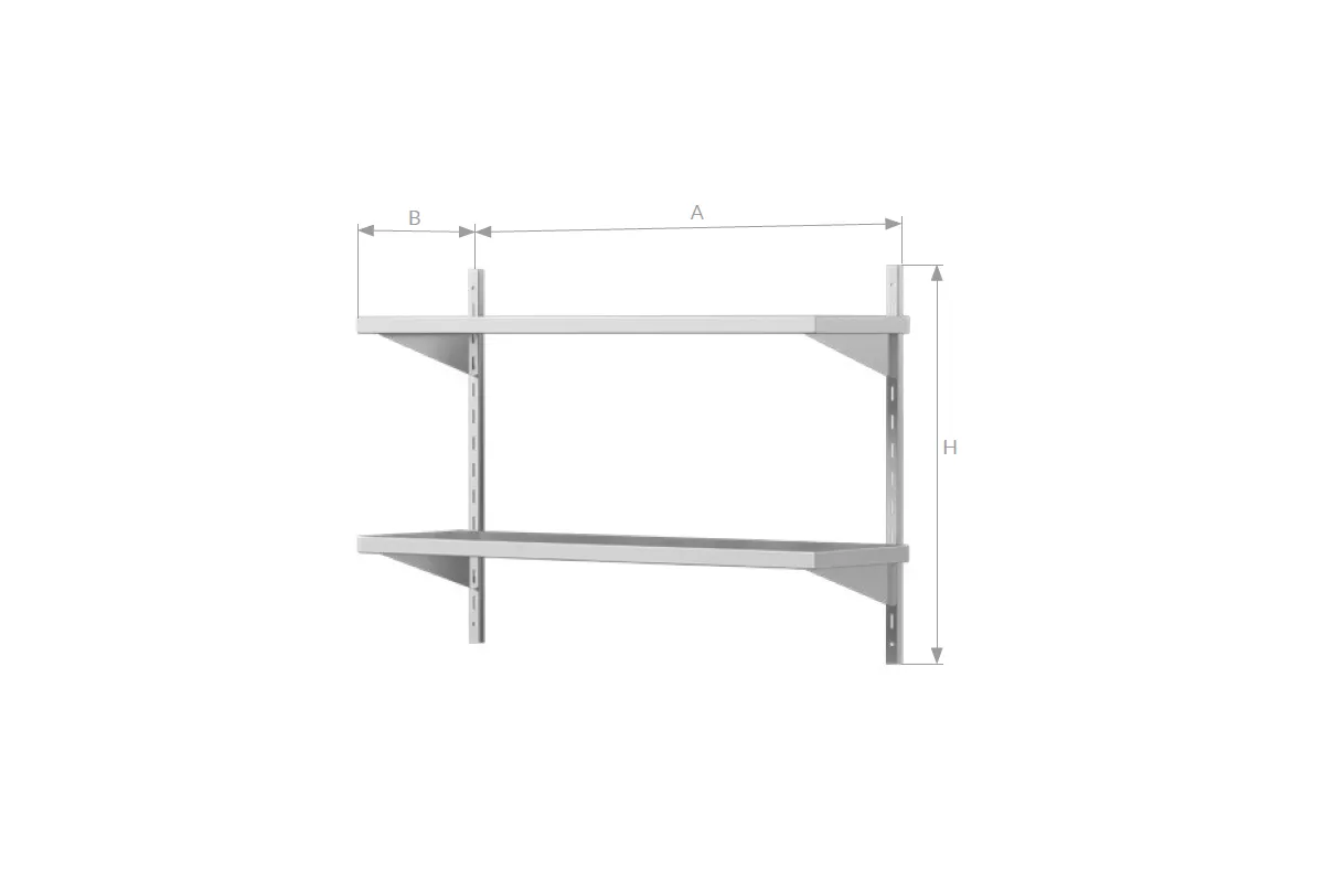 Półka wisząca 2-poziomowa, ze stali nierdzewnej, Edenox WAS-2