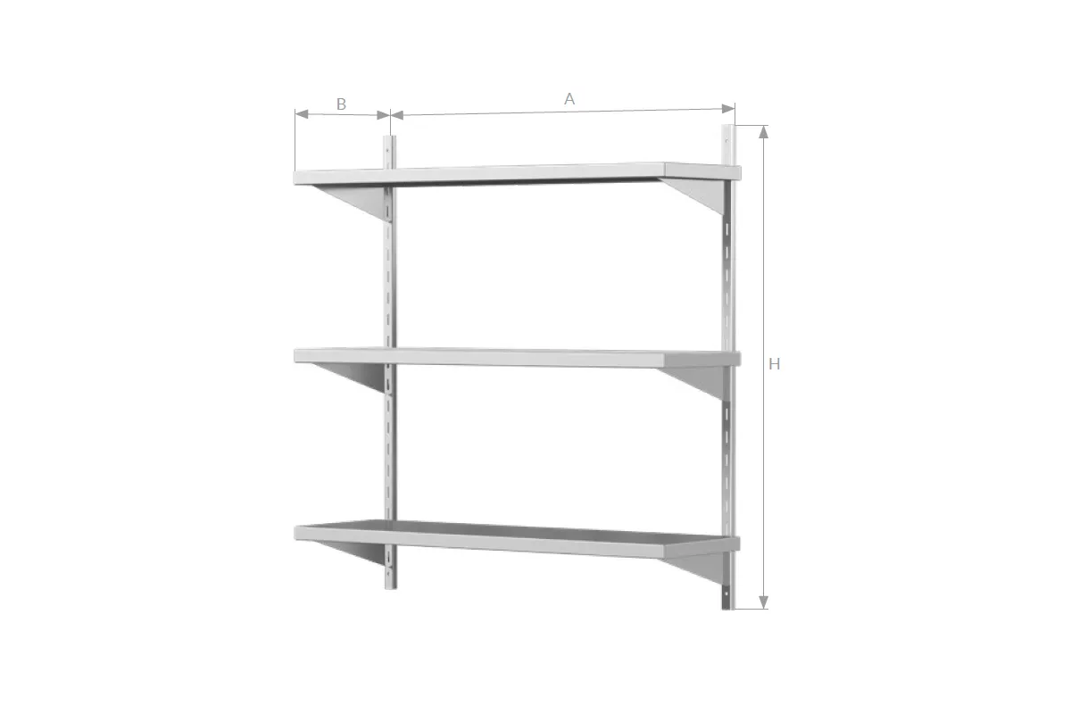 Półka wisząca 3-poziomowa, ze stali nierdzewnej, Edenox WAS-3