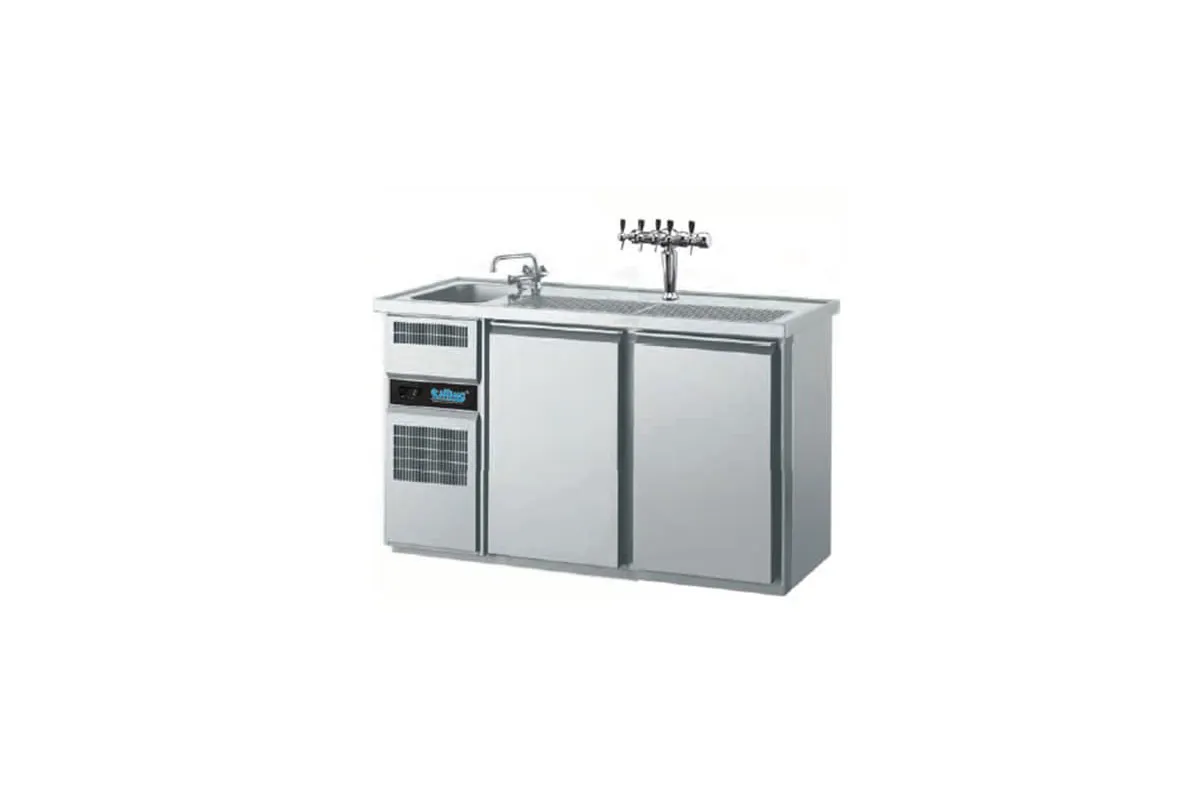 Barowy stół chłodniczy z centralnym chłodzeniem i blatem z komorą z prawej strony AGTO721R81