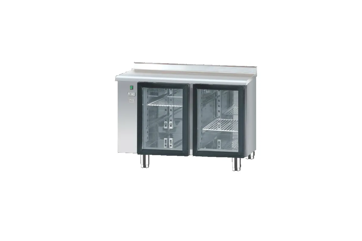 Stół chłodniczy dwudrzwiowy bez agregatu, gł. 700, drzwi przeszklone, Dora metal DM‐90005 BS/AS