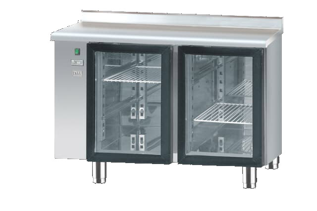 Stół chłodniczy dwudrzwiowy bez agregatu, gł. 700, drzwi przeszklone, Dora metal DM-S-90005 BS/AS 