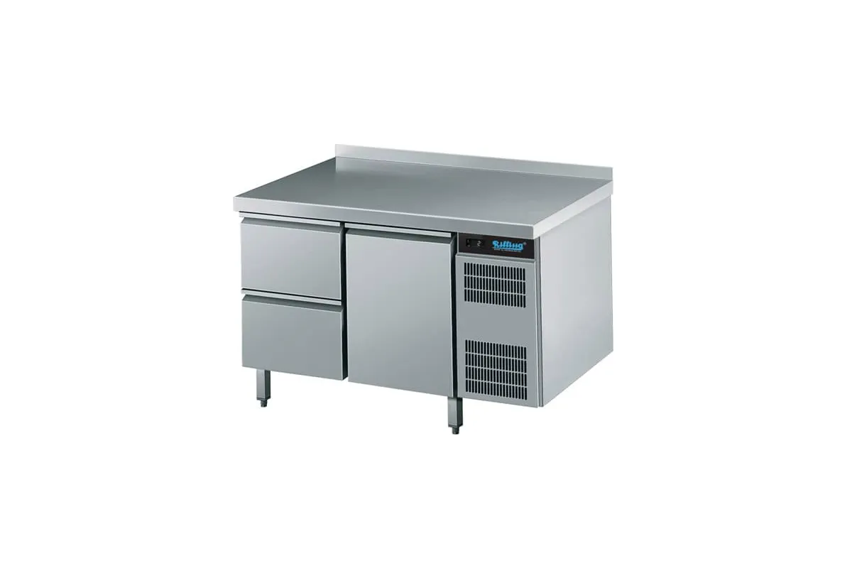 Stół chłodniczy GM 1/1 z własnym chłodzeniem 1 drzwi skrzydłowe i 2 szuflady AKT EK721 1601-2/1