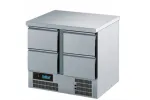 Stół chłodniczy GN 1/1 z własnym chłodzeniem z blatem bez rantu tylnego 4 szuflady  AKT T0795 4AEV