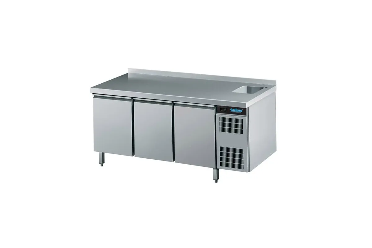 Stół chłodniczy ze zlewem GN 1/1 z własnyn chłodzeniem i blatem AKT EK731 1601-B