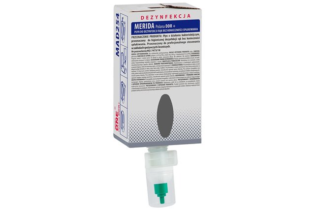 Płyn dezynfekcyjny MERIDA POLANA DDR+ do higienicznej dezynfekcji rąk, jednorazowy wkład 700 ml do dozownika MERIDA ONE Merida M