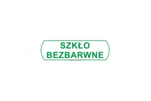 NAKLEJKA NA KOSZE DO SEGREGACJI ODPADÓW " SZKŁO BEZBARWNE" , DUŻA, WYMIARY: 14 ,5 CM X 4 ,4 CM Merida DX683