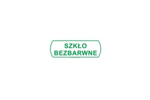 NAKLEJKA NA KOSZE DO SEGREGACJI ODPADÓW " SZKŁO BEZBARWNE" , MAŁA, WYMIARY: 10 CM X 3 ,5 CM Merida DX668