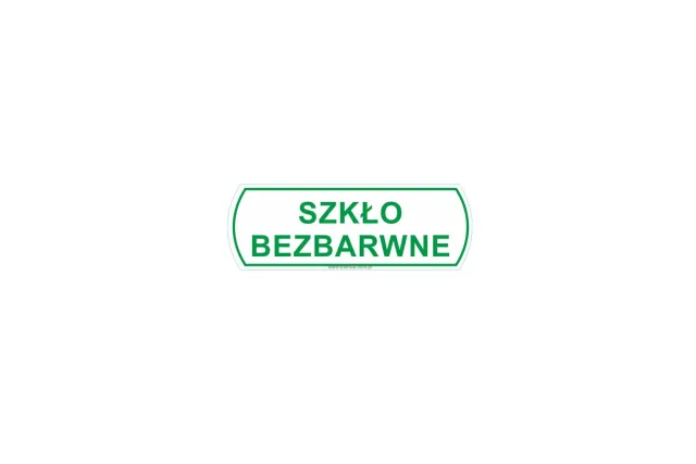 NAKLEJKA NA KOSZE DO SEGREGACJI ODPADÓW " SZKŁO BEZBARWNE" , MAŁA, WYMIARY: 10 CM X 3 ,5 CM Merida DX668