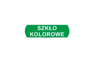 NAKLEJKA NA KOSZE DO SEGREGACJI ODPADÓW " SZKŁO KOLOROWE" , DUŻA, WYMIARY: 14 ,5 CM X 4 ,4 CM Merida DX684