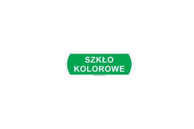 NAKLEJKA NA KOSZE DO SEGREGACJI ODPADÓW " SZKŁO KOLOROWE" , MAŁA, WYMIARY: 10 CM X 3 ,5 CM Merida DX669