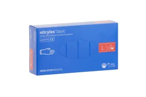 RĘKAWICE NITRYLOWE BASIC L, 100 SZT., BEZPUDROWE Merida MR026