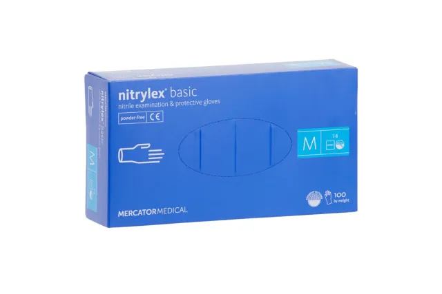 RĘKAWICE NITRYLOWE BASIC M, 100  SZT., BEZPUDROWE Merida MR025