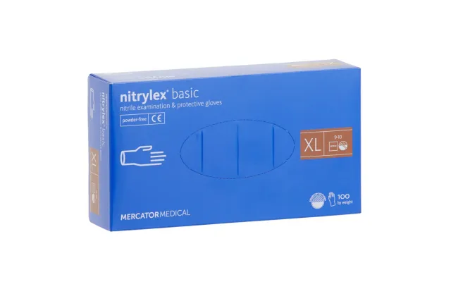 RĘKAWICE NITRYLOWE BASIC XL, 100  SZT., BEZPUDROWE Merida MR041