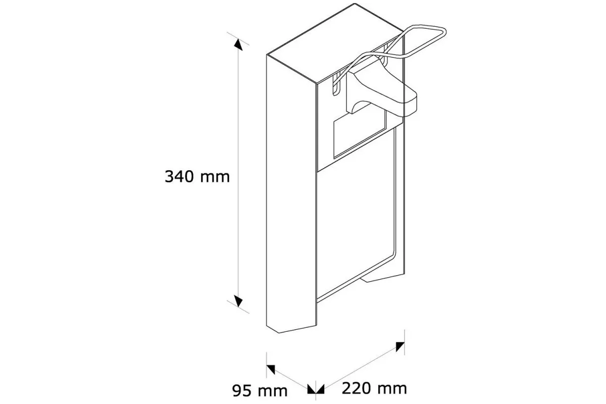 Metalowy dozownik płynów dezynfekcyjnych, pojemność 1 l Merida D10