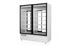 Szafa chłodnicza dwustronnie przeszklona, przesuwne drzwi od strony obsługi, typ standard 3 klasa klimatyczna, model SCH-2SR1400
