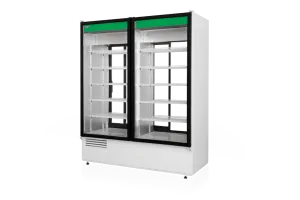 Szafa chłodnicza dwustronnie przeszklona, przesuwne drzwi od strony obsługi, typ 4 klasa klimatyczna, model SCH-2SR1200/4KL/1DAD