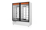 Szafa chłodnicza dwustronnie przeszklona, przesuwne drzwi od strony obsługi, typ 4 klasa klimatyczna, model SCH-2SR1400/4KL/1D