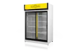Szafa chłodnicza dwustronnie przeszklona, przesuwne drzwi od strony obsługi, typ AG 4 klasa klimatyczna, model SCH-2SR1600/1D/AG