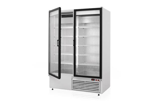 Szafa chłodnicza przeszklona lub dzielona, przeszklone drzwi, podwójna, typ standard 3 klasa klimatyczna, model SCH-S1400/S3KL