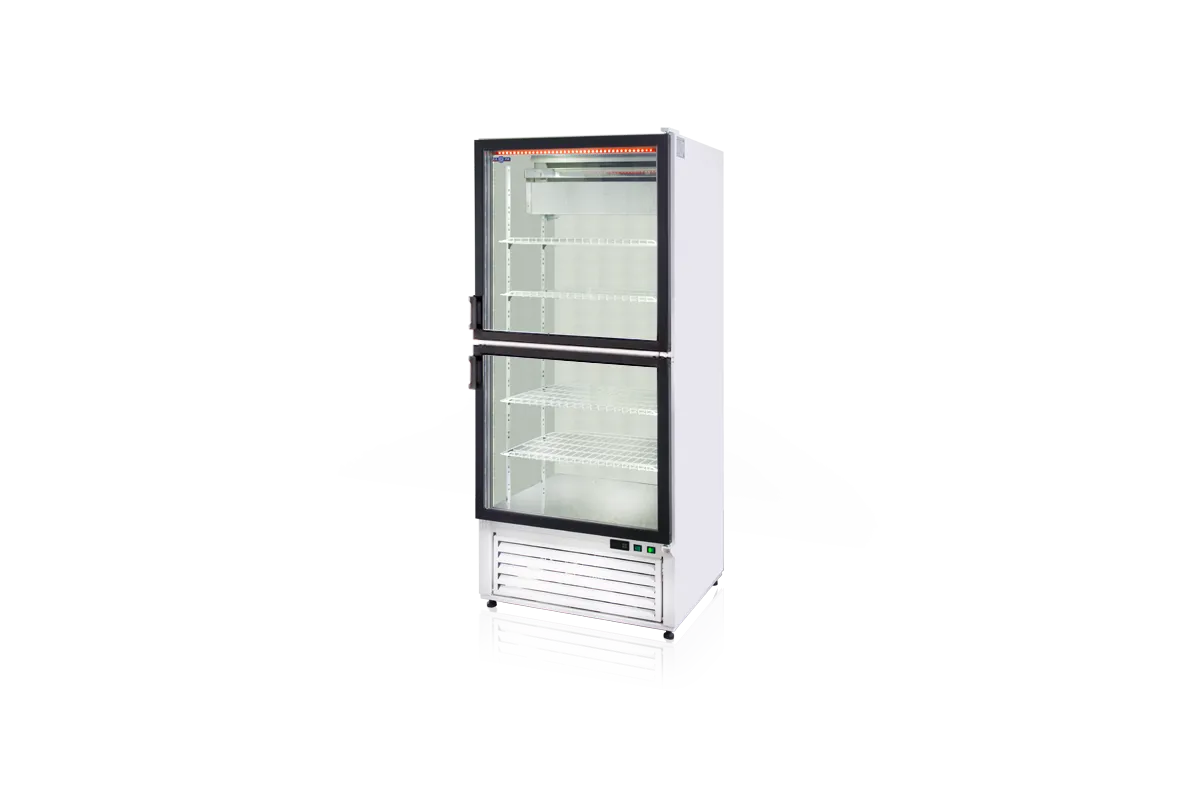 Szafa chłodnicza przeszklona lub dzielona, przeszklone drzwi, pojedyncze, typ 4 klasa klimatyczna, model SCH-S725/2D4KL