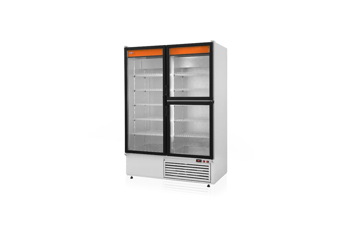Szafa chłodnicza przeszklona lub dzielona, przeszklone drzwi, podwójna, typ 4 klasa klimatyczna, model SCH-S1200/3D4KL