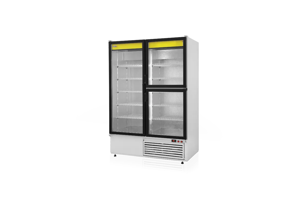 Szafa chłodnicza przeszklona lub dzielona, przeszklone drzwi, podwójna, typ 4 klasa klimatyczna, model SCH-S1400/3D4KL