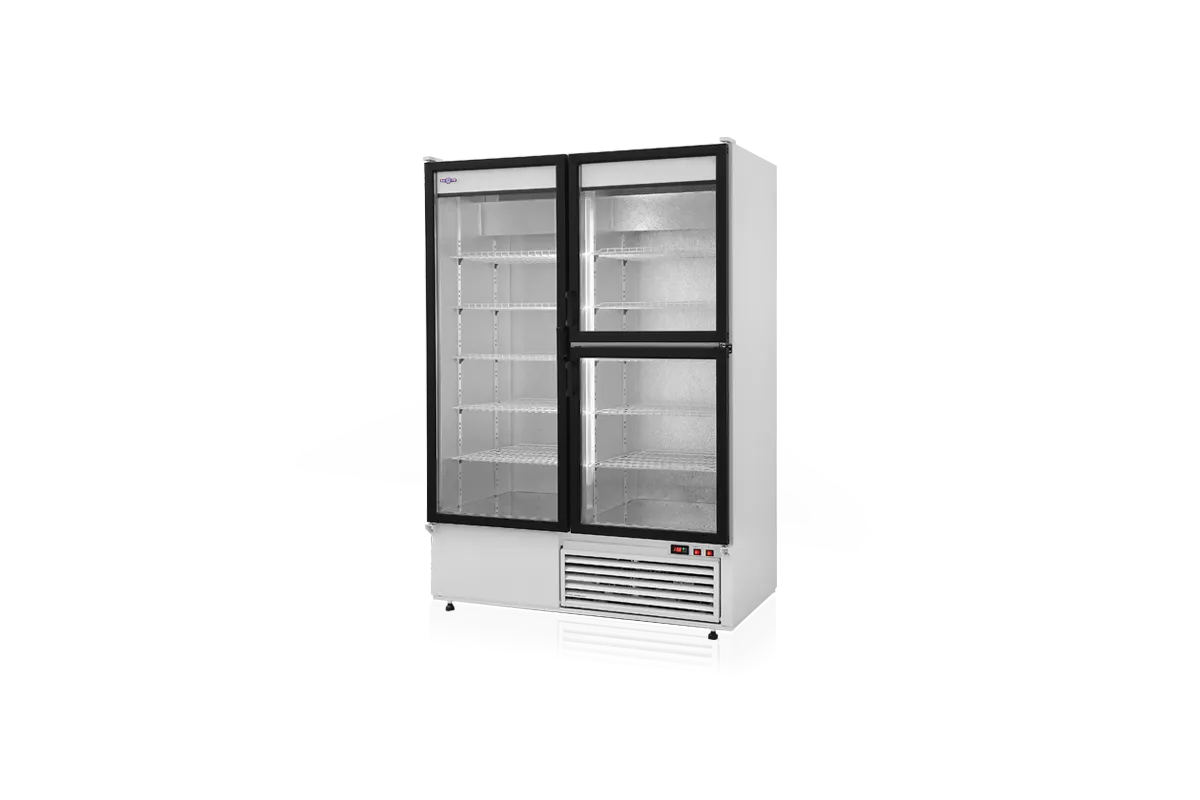 Szafa chłodnicza przeszklona lub dzielona, przeszklone drzwi, podwójna, typ 4 klasa klimatyczna, model SCH-S1600/3D4KL