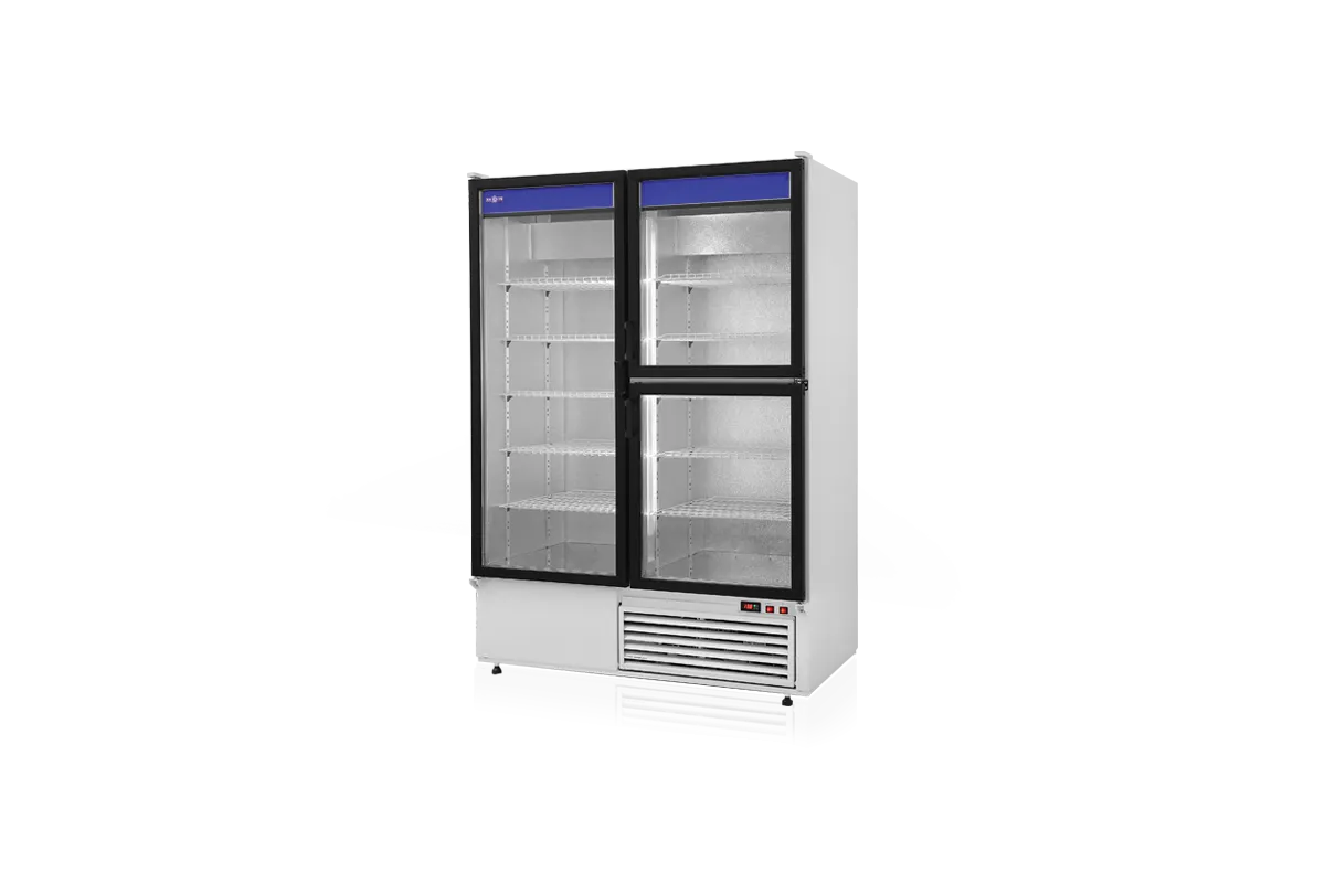 Szafa chłodnicza przeszklona lub dzielona, przeszklone drzwi, podwójna, typ 4 klasa klimatyczna, model SCH-S1600/3D4KL