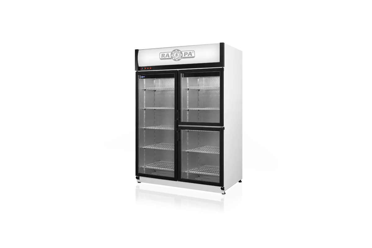 Szafa chłodnicza przeszklona lub dzielona, przeszklone drzwi, podwójna, typ AG 4 klasa klimatyczna, model SCH-S1400/3D4KLAG