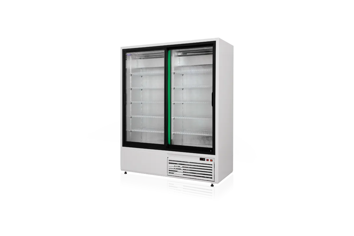 Szafa chłodnicza przeszklona, drzwi przesuwne, typ 4 klasa klimatyczna, model SCH-SR1400/AD4KL