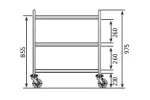 Wózek 3 półkowy ze stali nierdzewnej 1100x700x975 mm  EDENOX CER-1063