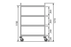 Wózek 4 półkowy ze stali nierdzewnej 1000x600x1270 mm  EDENOX CE-954