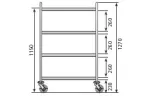 Wózek 4 półkowy ze stali nierdzewnej 1000x600x1270 mm  EDENOX CE-954